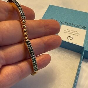 Golden Green Stretch Bracelet Crystals